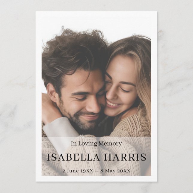 Programa Diseño de Servicio de Foto de Memorial Moderno (Anverso)