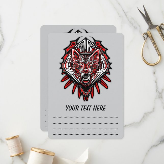 Programa Diseño Totémico Tribal Haida de Lobo (Anverso/Reverso In Situ)