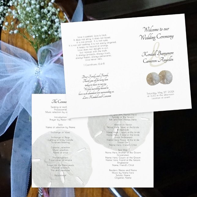 Programa doblado de ceremonia de Boda de los dólar (Subido por el creador)