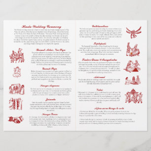 Programa doblado de ceremonia de Boda Ganesh Red H