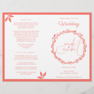 Programa doblado de ceremonias de Boda de madera c