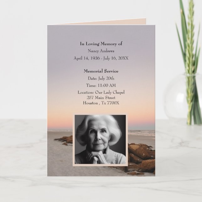 Programa doblado de obituario conmemorativo del fu (Anverso)