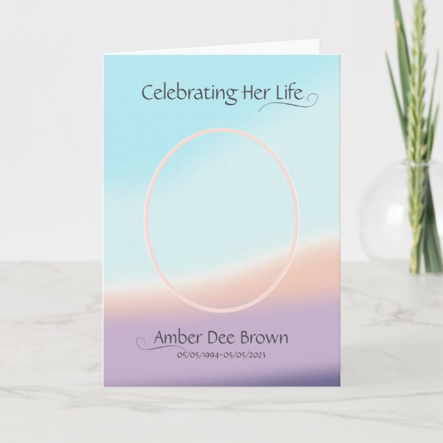 Programa doblado de obituario funerario de fotogra (Anverso)