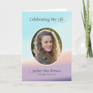 Programa doblado de obituario funerario de fotogra