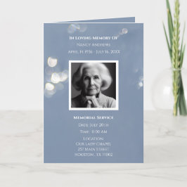 Programa doblado del obituario de los funerales gr