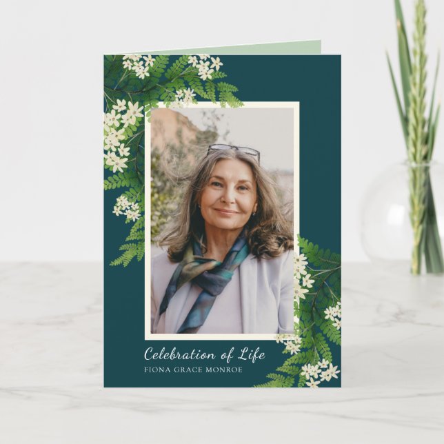 Programa doblado en memoria de flores y helechos (Anverso)