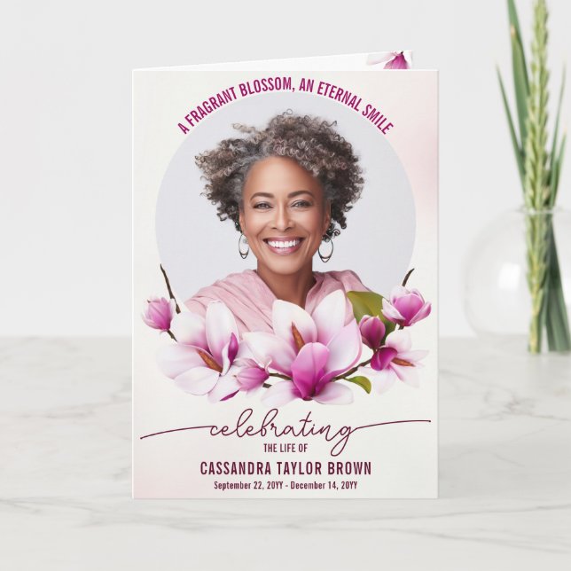 Programa Doble Funeral Floral Rosa Magnolia (Anverso)