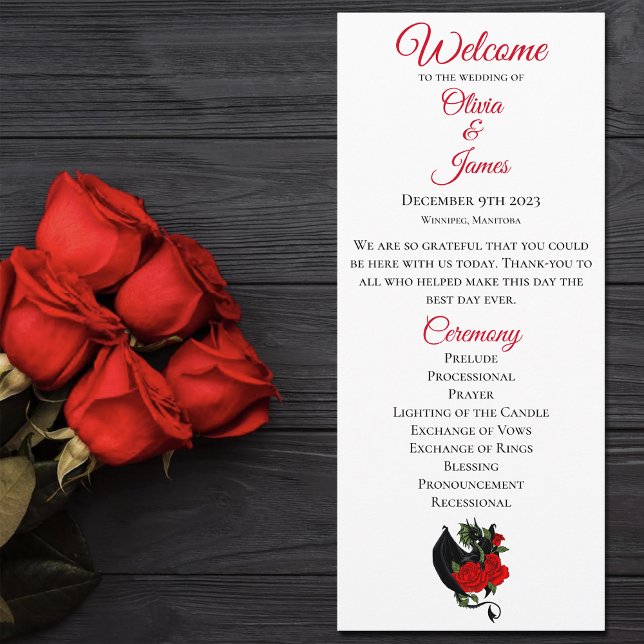 Programa Dragón negro Roses rojos Fantasía Boda (Subido por el creador)