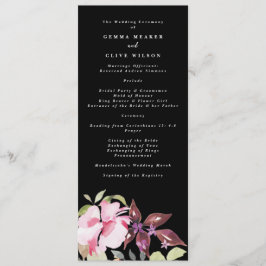 Programa Dramática acuarela Florals Boda Ceremonia