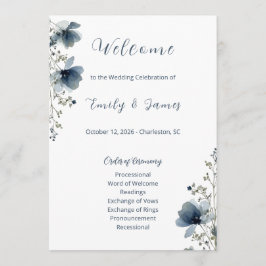 Programa Dusty Blue Botanical Wedding