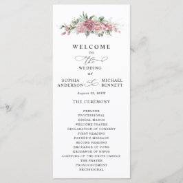 Programa Dusty Pink Floral Wedding Program