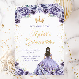 Programa Dusty Purple Princess Floral Quinceañera
