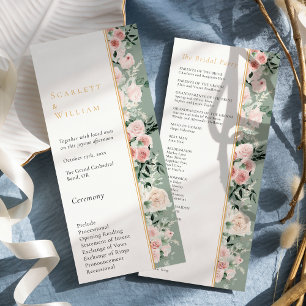Programa Dusty Rosa Gold Sage Green Boda Moderno