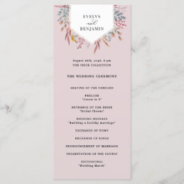 Programa Dusty Wildflower Watercolor Floral Wedding Program