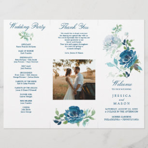 Programa Editable de Boda Triple de Blooms de Medi