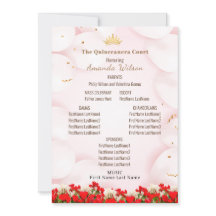 Programa editable de celebración de quinceañera ro