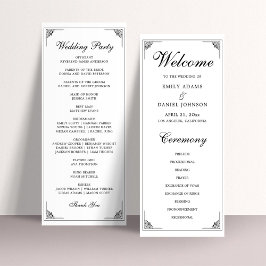 Programa El elegante Boda formal en blanco y negro