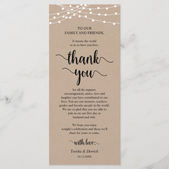 Programa El lugar de la cena Gracias, Cartas Rústicas De Kr (Anverso)