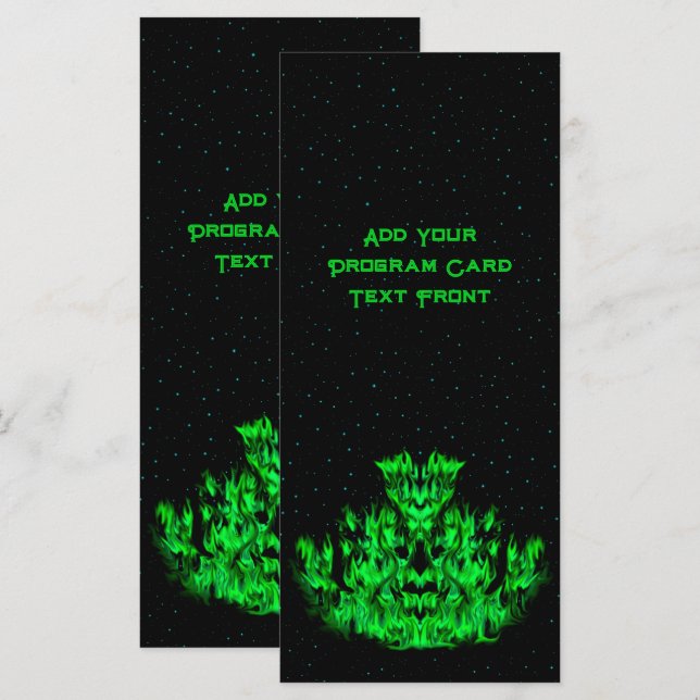 Programa El monstruo de la llama verde en el cielo estrella (Anverso / Reverso)