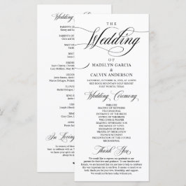 Programa Elegancia clásica escritura negra, ceremonia Boda