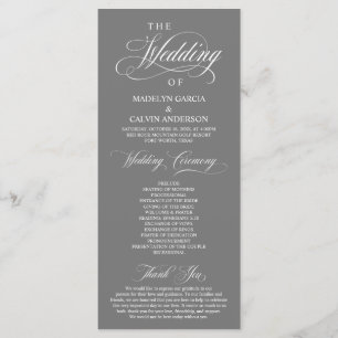 Programa Elegancia clásica escritura negra, ceremonia Boda