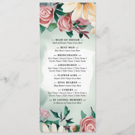 Programa Elegancia de flor pastel: Boda floral verde sabio