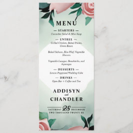 Programa Elegancia de flor pastel: Boda floral verde sabio