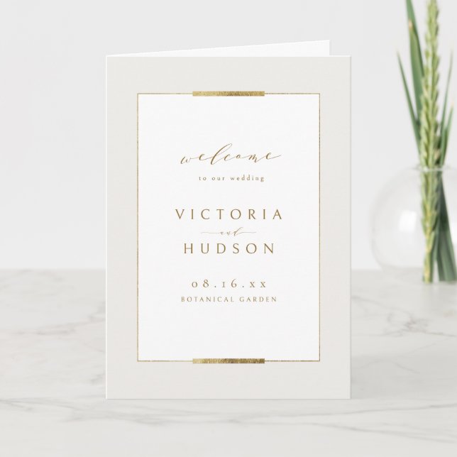 Programa Elegancia enmarcada Boda sencillo y moderno (Anverso)