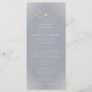 Programa Elegancia gris dorada Diamante Geo Deco Boda