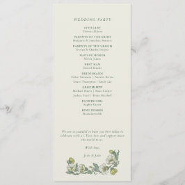 Programa Elegant art nouveau floral wedding program