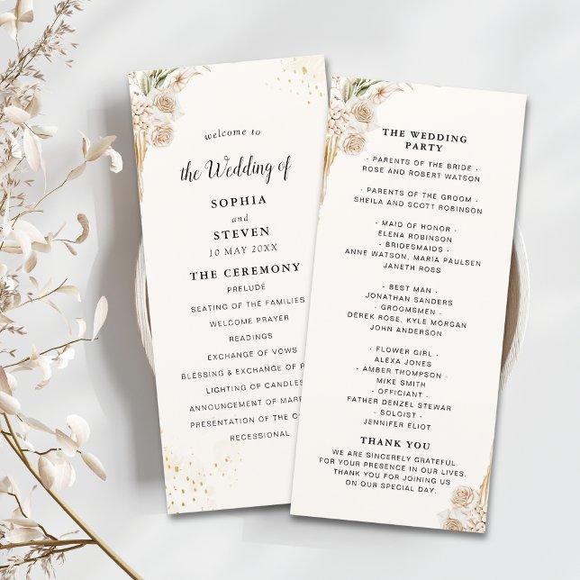 Programa Elegant Bohemian Wedding Featuring Yellow and Beig (Subido por el creador)