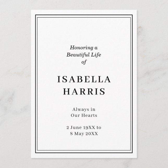 Programa Elegant Classic Funeral Service Design (Anverso)