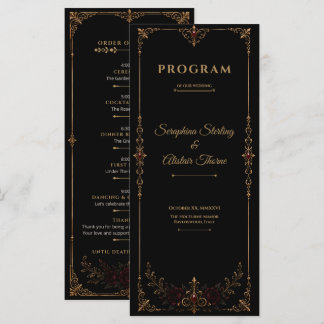 Programa Elegant Dark Gothic Wedding Program