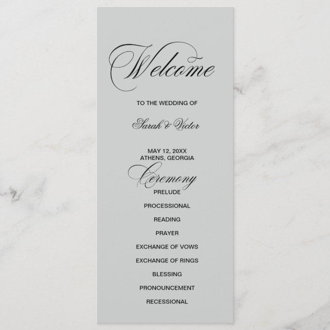 Programa Elegant double side program card  (Anverso)