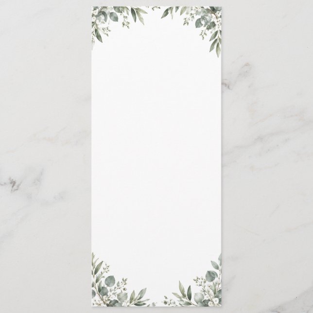 Programa Elegant Eucalyptus Botanical Wedding Program (Anverso)