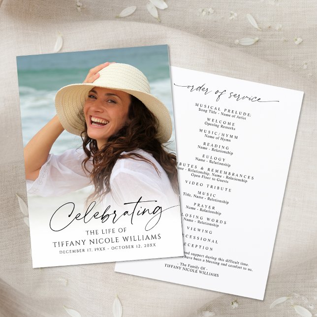 Programa Elegant Funeral Celebration of Life Photo Script (Subido por el creador)