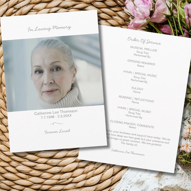 Programa Elegant Funeral Photo Order Of Service Program  (Elegant Funeral Photo Order Of Service Program
)