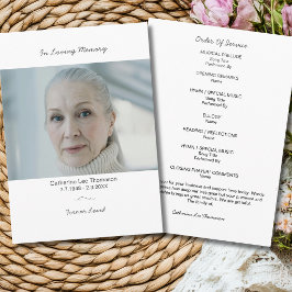 Programa Elegant Funeral Service Program With Photo