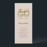 Programa Elegant Gold 50th Birthday Menú Champagne<br><div class="desc">Elegante diseño de "Programa de fiesta de cumpleaños" con una sofisticada tipografía de escritura con texto personalizado.</div>