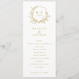 Programa Elegant Gold Crest Vintage Wedding Programs