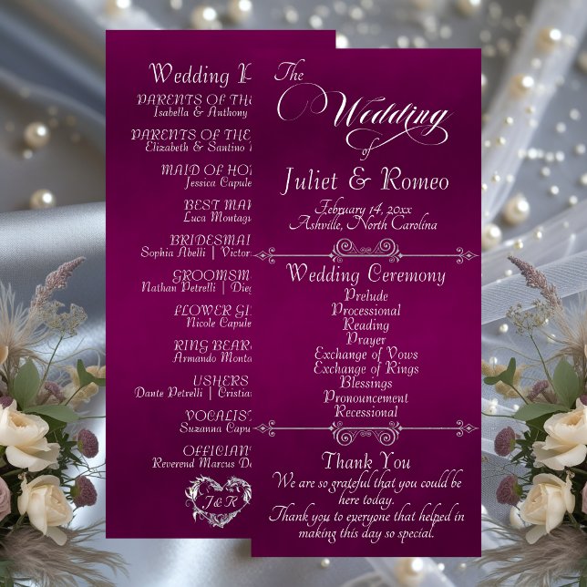 Programa Elegant Script & Monogram - Plum Wedding (Subido por el creador)