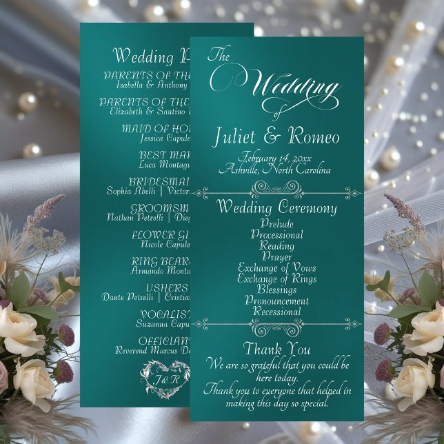 Programa Elegant Script & Monogram - Teal Wedding (Subido por el creador)