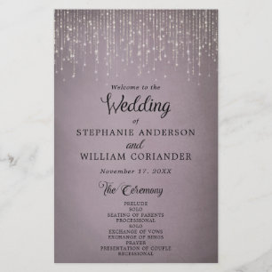 Programa Elegant String Lights Mauve Wedding
