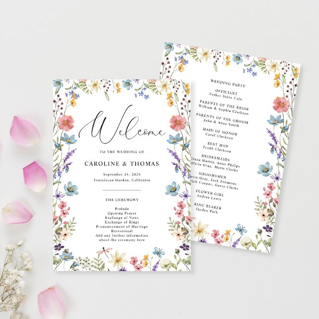 Programa Elegant Wildflower Bloom Script Wedding (Subido por el creador)