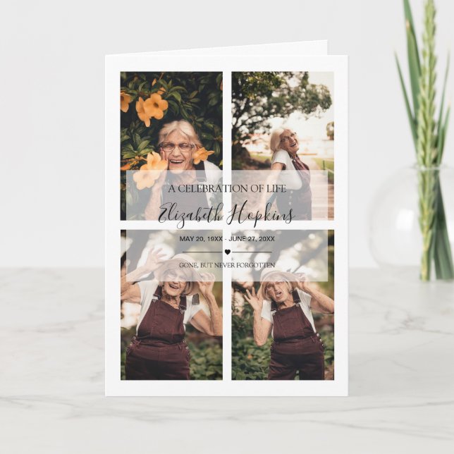 Programa Elegante 5 Photo Celebration of Life Folded Progra (Anverso)