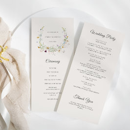 Programa Elegante acuarela flor de flores silvestres Boda b