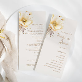 Programa Elegante acuarela Floral Delicado Boda