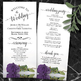 Programa Elegante Ametist Rosa Púrpura Boda romántico
