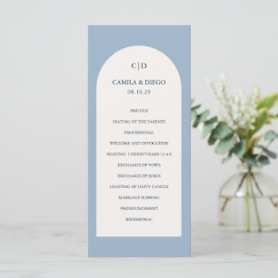 Programa Elegante Arco Azul Polvoriento Boda Moderna