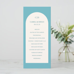 Programa Elegante Arco de Boda Moderno Acuático Teal